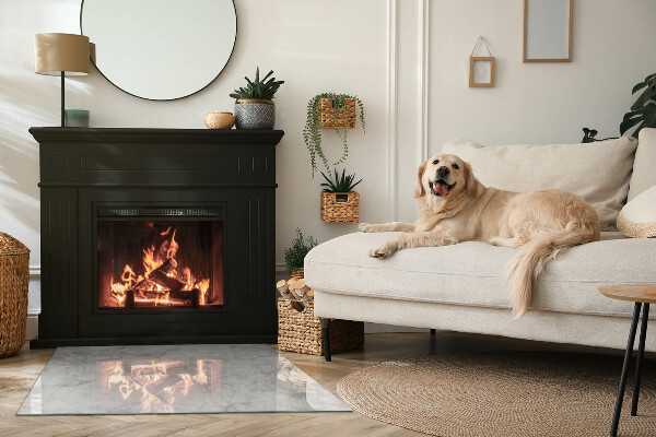 Rechteckige Funkenschutzplatte Glas Marmorstruktur in elegantem Stil