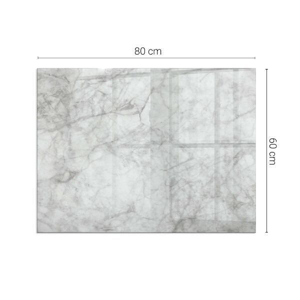 Rechteckige Funkenschutzplatte Glas Marmorstruktur in elegantem Stil