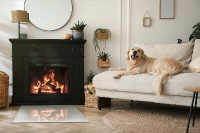 Rechteckige Glasplatte für Kaminofen Organisches Marmormotiv