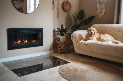 Rechteckige Glasbodenplatte für Ofen Stilvolles Marmormotiv