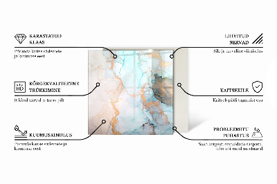 Rechteckige Funkenschutzplatte Glas Steinmuster inspiriert von der Natur
