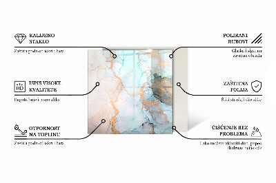 Rechteckige Funkenschutzplatte Glas Steinmuster inspiriert von der Natur