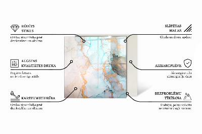 Rechteckige Funkenschutzplatte Glas Steinmuster inspiriert von der Natur