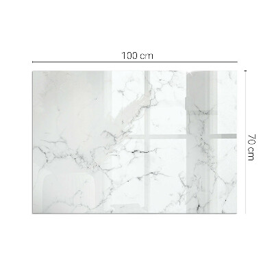 Rechteckige Glasplatte für Kaminofen Marmormotiv mit feinen Adern