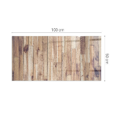 Rechteckige Funkenschutzplatte Glas Holzmuster in geometrischer Anordnung