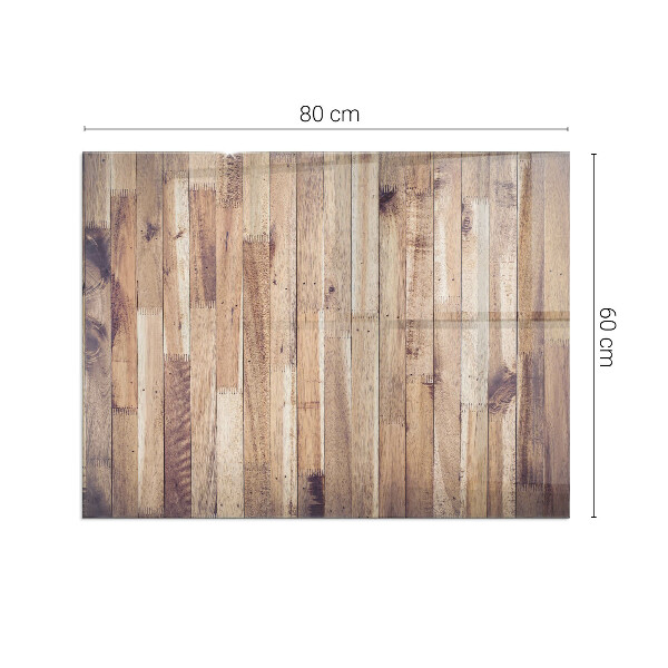 Rechteckige Funkenschutzplatte Glas Holzmuster in geometrischer Anordnung