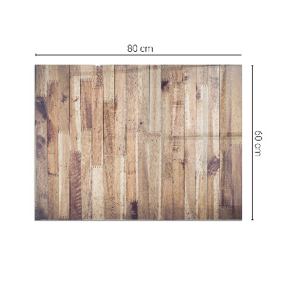 Rechteckige Funkenschutzplatte Glas Holzmuster in geometrischer Anordnung