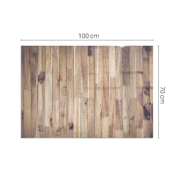 Rechteckige Funkenschutzplatte Glas Holzmuster in geometrischer Anordnung