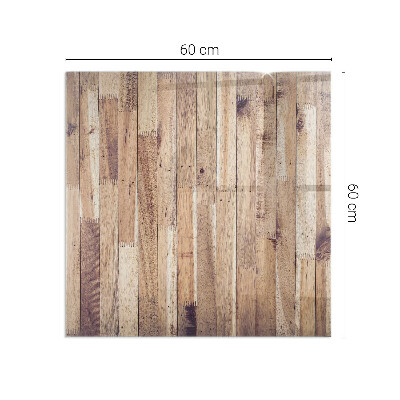 Rechteckige Funkenschutzplatte Glas Holzmuster in geometrischer Anordnung
