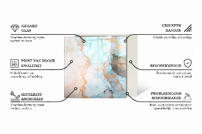 Rechteckige Funkenschutzplatte Glas Holzmuster in geometrischer Anordnung