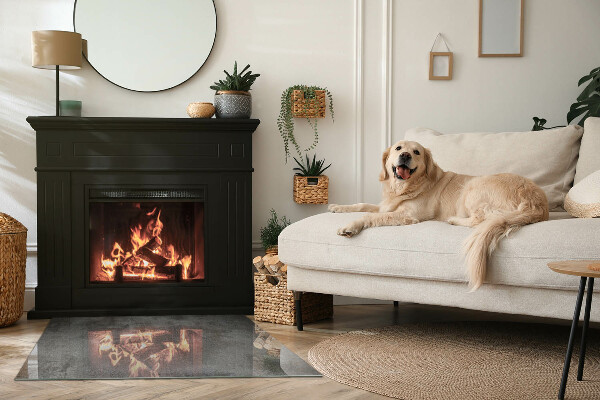 Rechteckige Glasplatte für Kaminofen Rohstrukturmuster