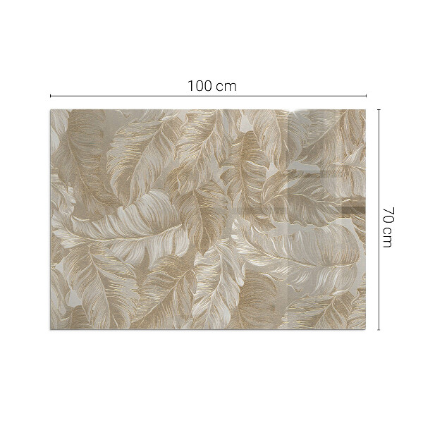 Rechteckige Glasplatte für Kaminofen Zarte Blattmuster