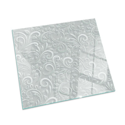 Rechteckige Glasplatte für Kaminofen Stilvolles Pflanzenmotiv