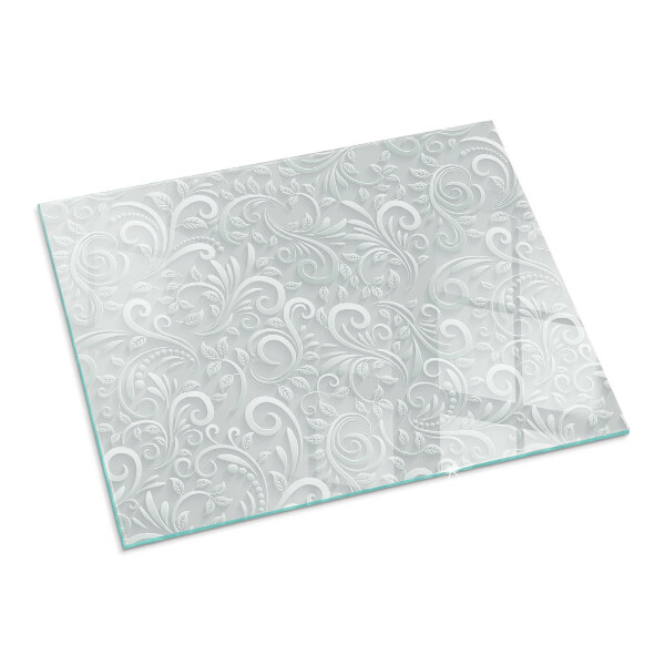 Rechteckige Glasplatte für Kaminofen Stilvolles Pflanzenmotiv