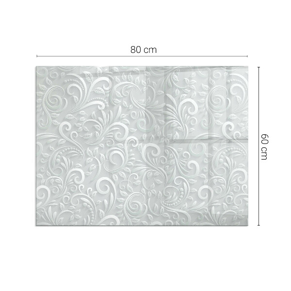 Rechteckige Glasplatte für Kaminofen Stilvolles Pflanzenmotiv