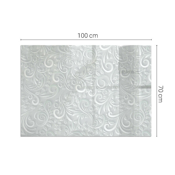 Rechteckige Glasplatte für Kaminofen Stilvolles Pflanzenmotiv