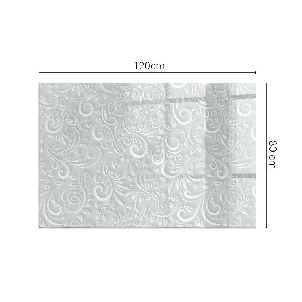 Rechteckige Glasplatte für Kaminofen Stilvolles Pflanzenmotiv
