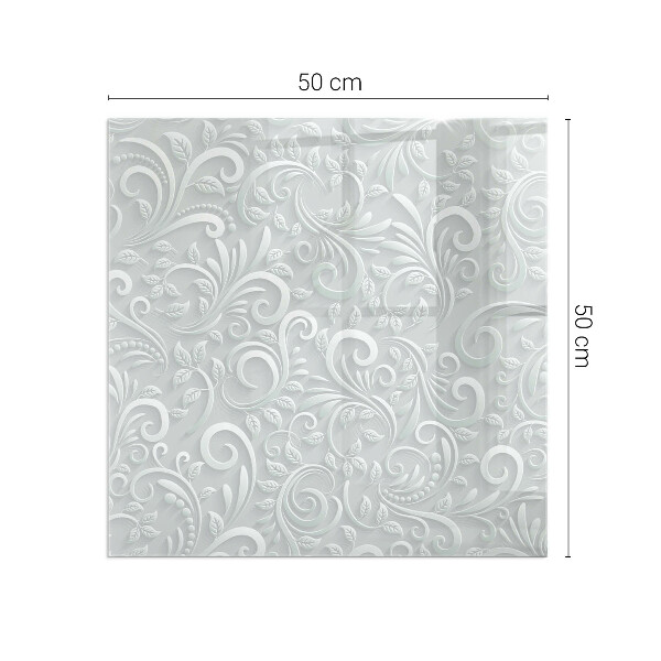 Rechteckige Glasplatte für Kaminofen Stilvolles Pflanzenmotiv