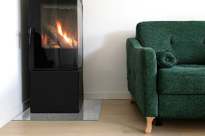 Rechteckige Glasplatte für Kaminofen Stilvolles Pflanzenmotiv