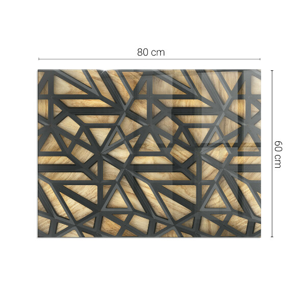 Rechteckige Funkenschutzplatte Glas Moderne Formen mit Holzakzenten