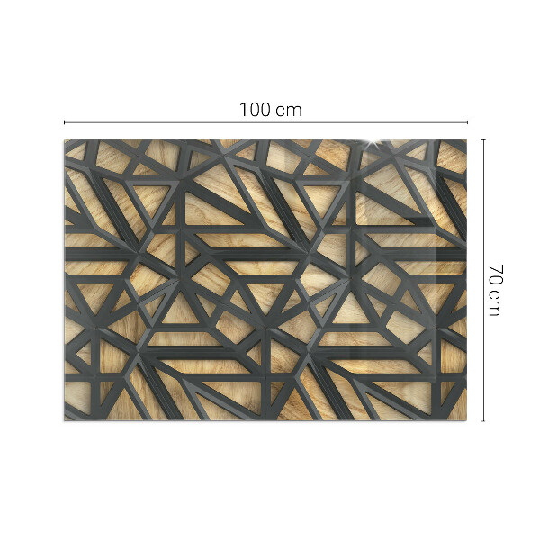 Rechteckige Funkenschutzplatte Glas Moderne Formen mit Holzakzenten