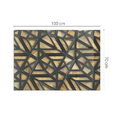 Rechteckige Funkenschutzplatte Glas Moderne Formen mit Holzakzenten