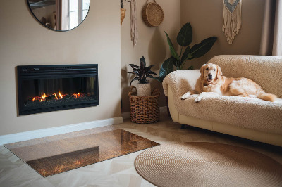 Rechteckige Glasbodenplatte für Ofen Rostmuster im Hintergrund