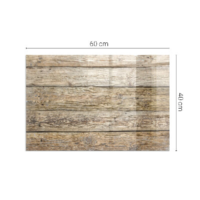 Rechteckige Funkenschutzplatte Glas Holzmaserung im natürlichen Stil