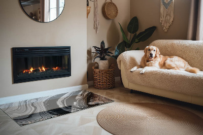 Rechteckige Glasbodenplatte für Ofen Abstrakte wellenförmige und lineare Muster