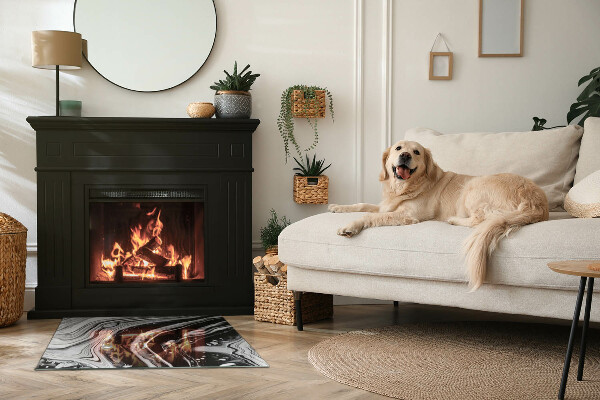 Rechteckige Glasbodenplatte für Ofen Abstrakte wellenförmige und lineare Muster