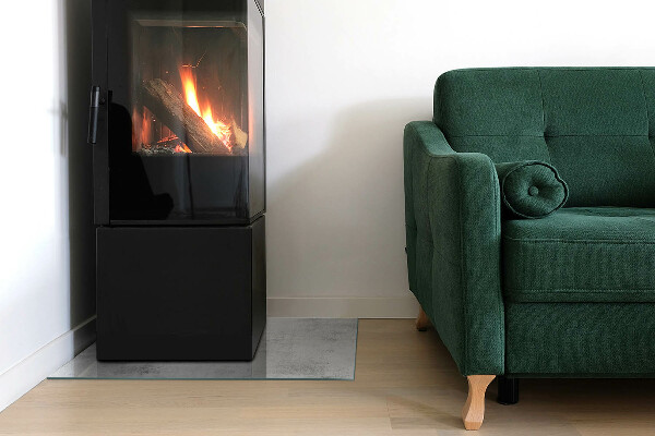 Rechteckige Funkenschutzplatte Glas Betonstruktur im Rohstil