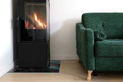 Rechteckige Glasplatte für Kaminofen Stilvolle Blätter in der Struktur