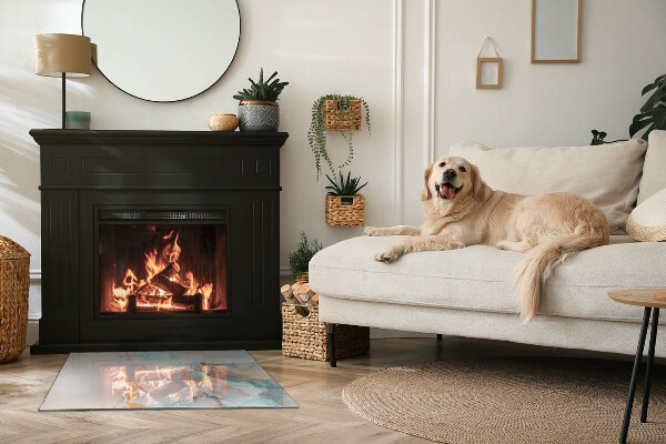 Rechteckige Glasbodenplatte für Ofen Fließendes abstraktes Motiv