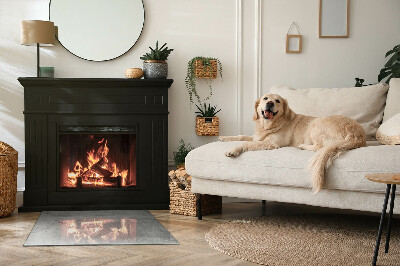 Rechteckige Glasplatte für Kaminofen Sichtbeton im minimalistischen Stil