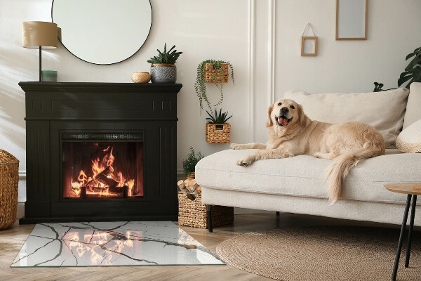 Rechteckige Funkenschutzplatte Glas Marmoradern in elegantem Stil