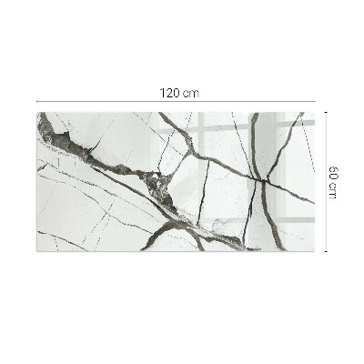 Rechteckige Funkenschutzplatte Glas Marmoradern in elegantem Stil