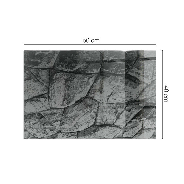 Rechteckige Glasplatte für Kaminofen Steinoptik in natürlicher Ausführung