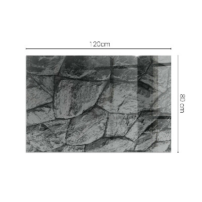 Rechteckige Glasplatte für Kaminofen Steinoptik in natürlicher Ausführung