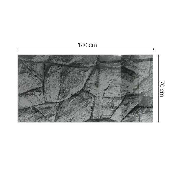 Rechteckige Glasplatte für Kaminofen Steinoptik in natürlicher Ausführung