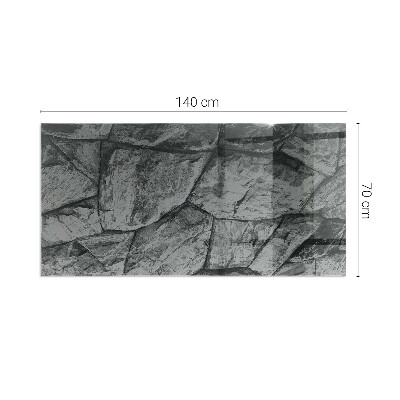 Rechteckige Glasplatte für Kaminofen Steinoptik in natürlicher Ausführung