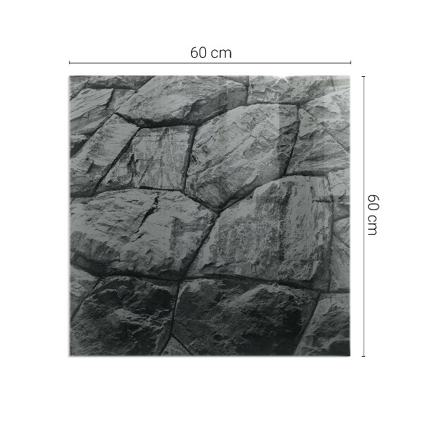 Rechteckige Glasplatte für Kaminofen Steinoptik in natürlicher Ausführung