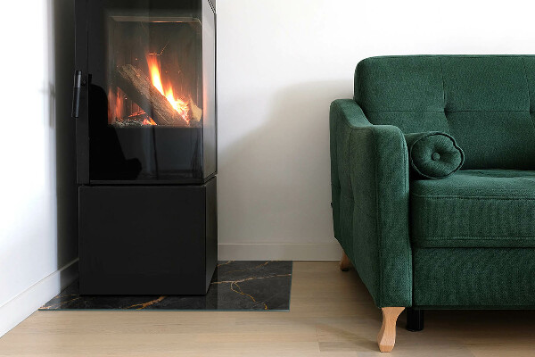 Rechteckige Glasbodenplatte für Ofen Marmoroptik mit feiner Maserung