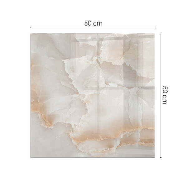 Rechteckige Funkenschutzplatte Glas organisches Steinmotiv