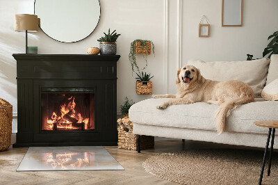 Rechteckige Funkenschutzplatte Glas organisches Steinmotiv