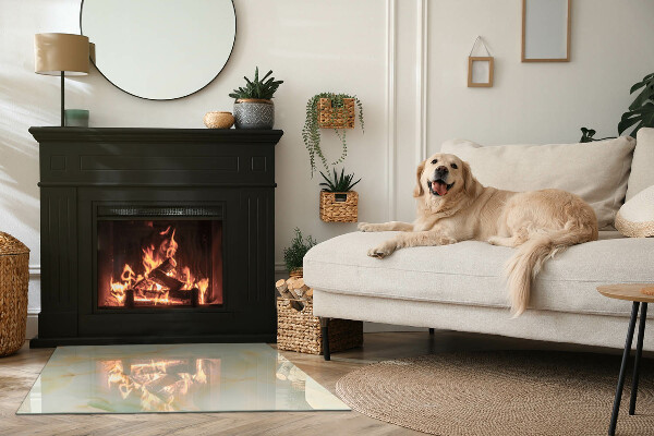 Rechteckige Glasplatte für Kaminofen Abstraktes Marmormotiv