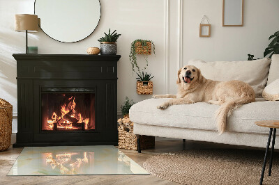 Rechteckige Glasplatte für Kaminofen Abstraktes Marmormotiv