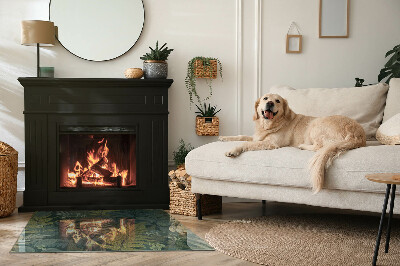 Rechteckige Funkenschutzplatte Glas Pflanzenmuster mit Schmetterlingen