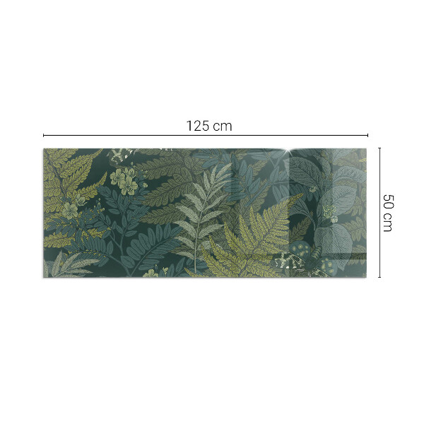 Rechteckige Funkenschutzplatte Glas Pflanzenmuster mit Schmetterlingen