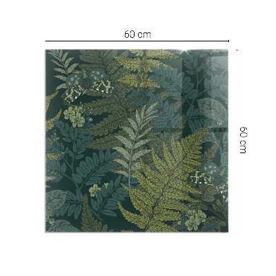 Rechteckige Funkenschutzplatte Glas Pflanzenmuster mit Schmetterlingen