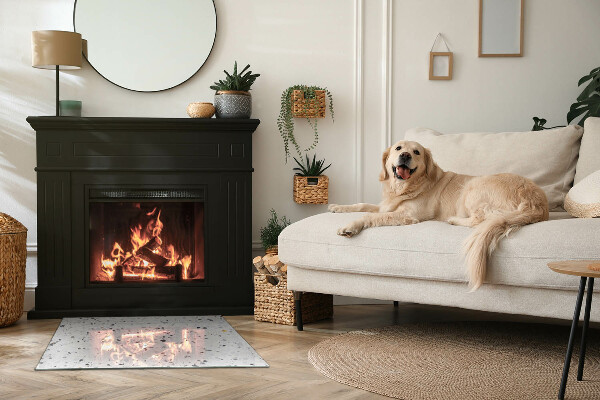 Rechteckige Glasbodenplatte für Ofen Steinmuster mit kleinen Akzenten